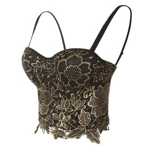 Windsor | Black Gold Bustier Corset Crop Top